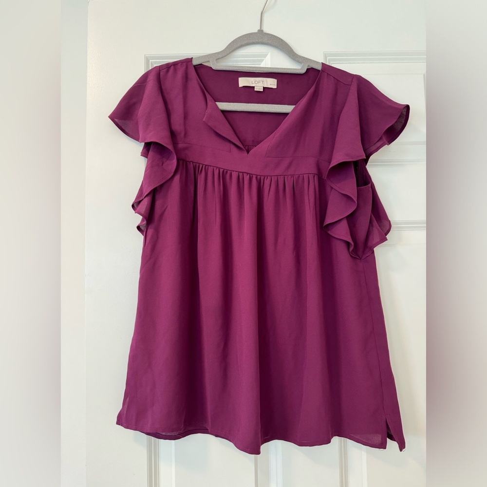 Ann Taylor LOFT Plum/Purple Blouse. Size - Small Petite